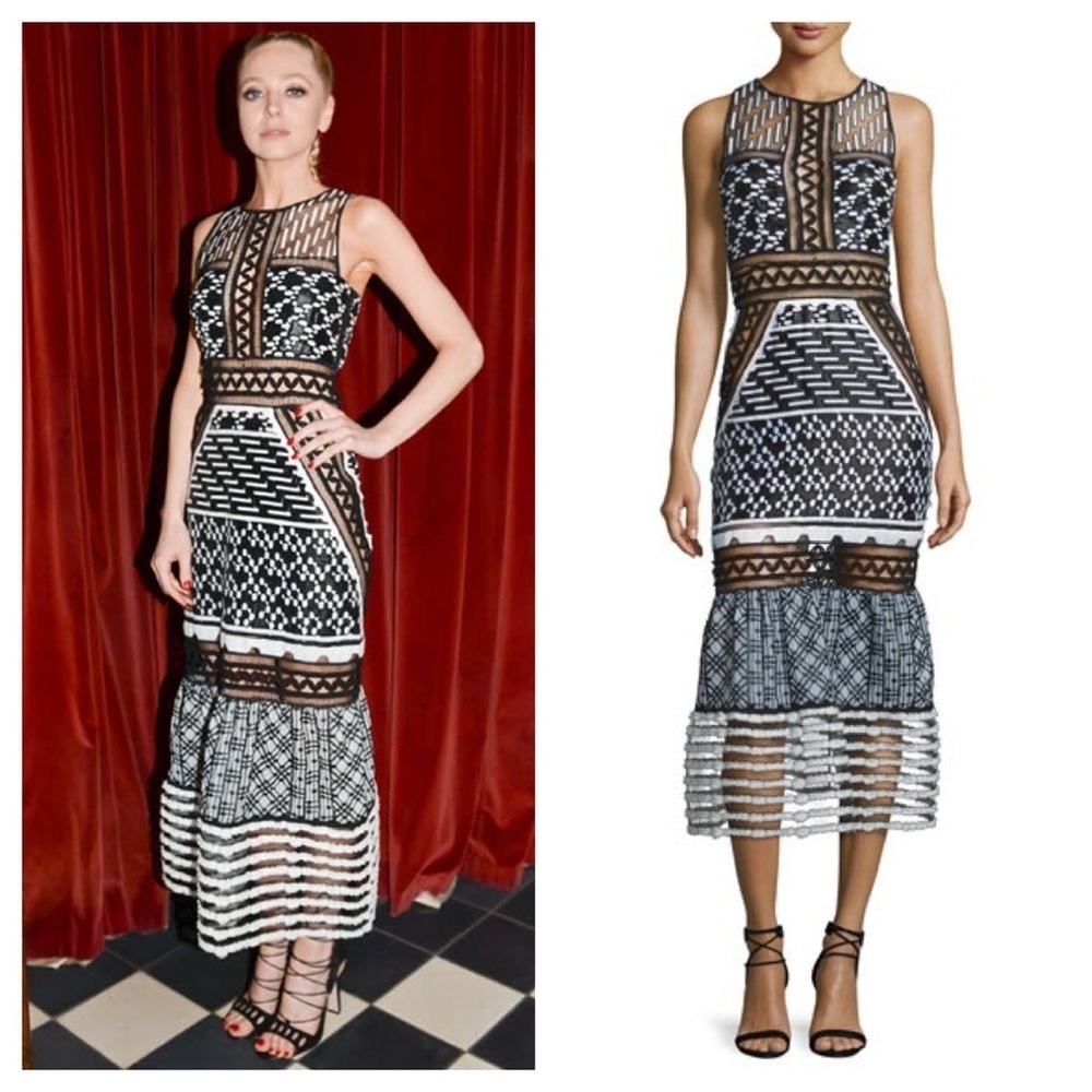 Jonathan Simkhai Black and White Patterned Dress